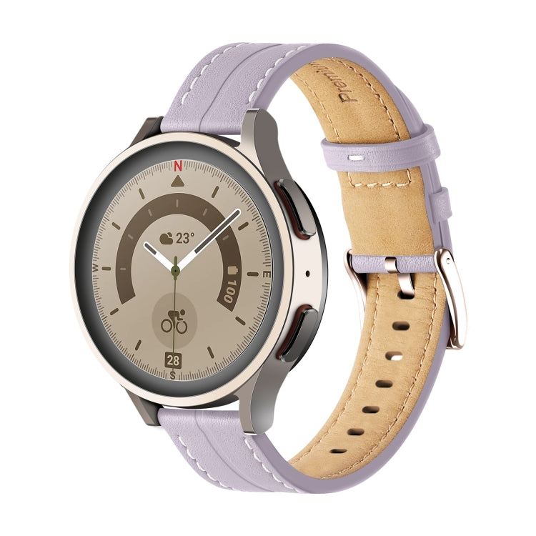 Universal Grooved Genuine Leather Watch Band, For Coros Pace 2/Coros Apex 42mm, For Realme Watch 3/Amazfit GTR4/4 Pro