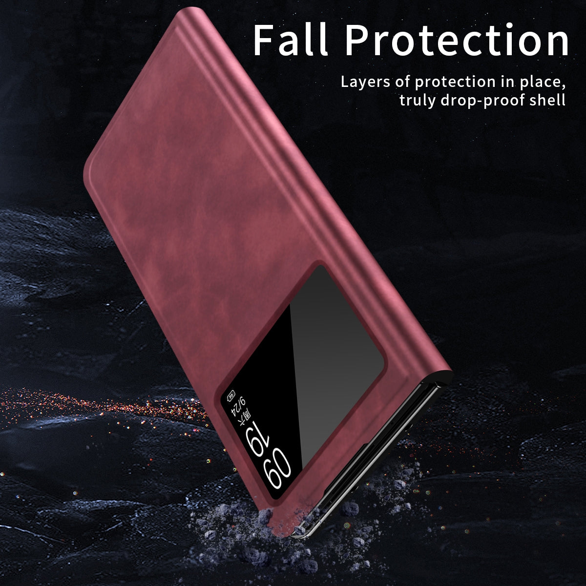 For Xiaomi Mix Fold 2 Celebrity Series Napa Texture Shockproof Phone Leather Case(Wine Red)