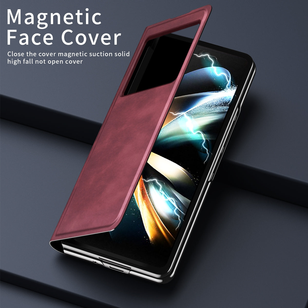 For Xiaomi Mix Fold 2 Celebrity Series Napa Texture Shockproof Phone Leather Case(Wine Red)