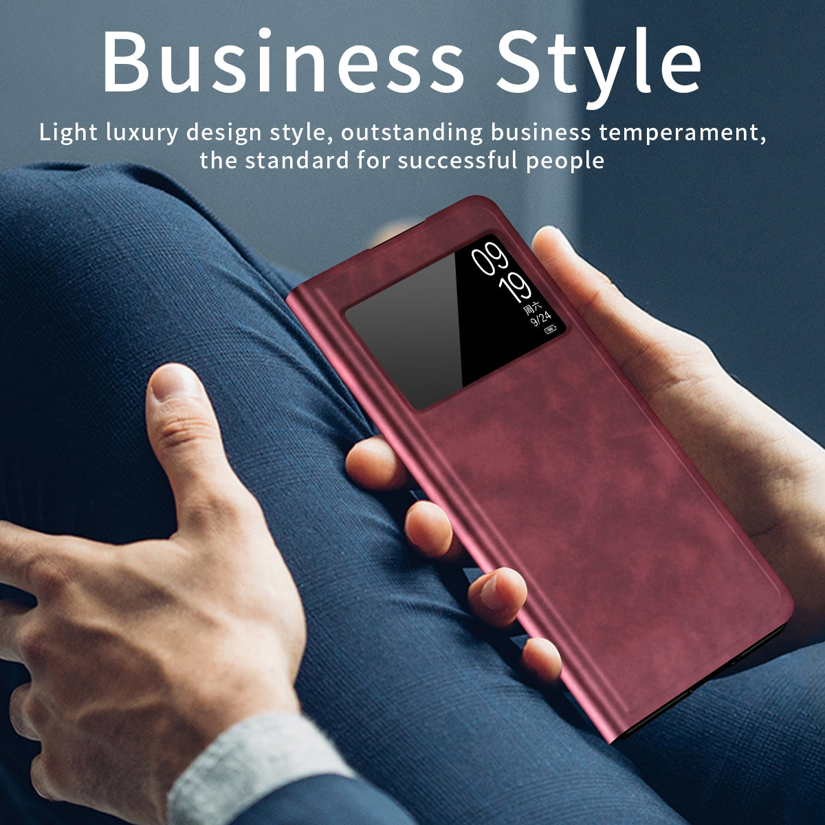For Xiaomi Mix Fold 2 Celebrity Series Napa Texture Shockproof Phone Leather Case(Wine Red)