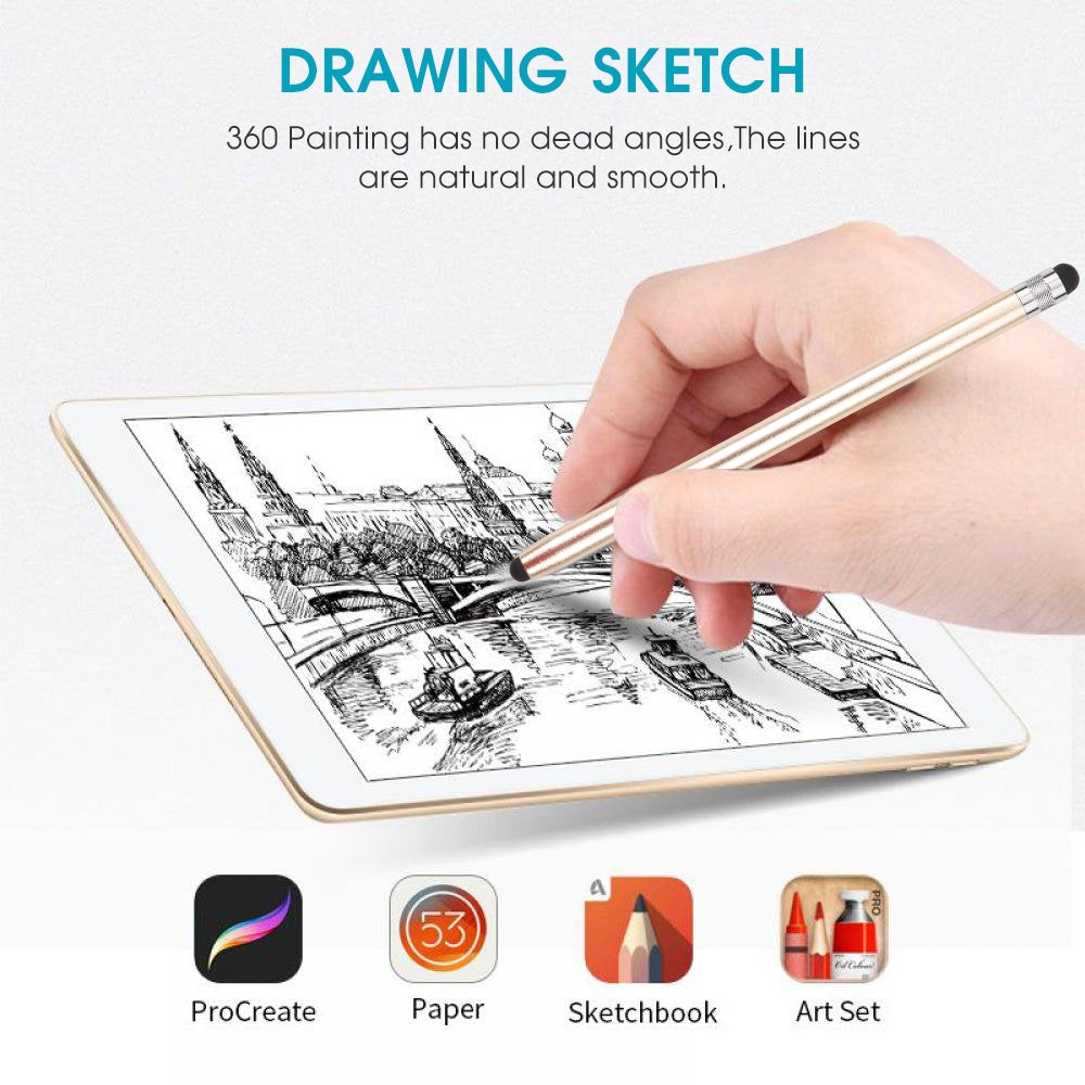 Universal Cloth Head + Silicone Head Stylus(Gold)