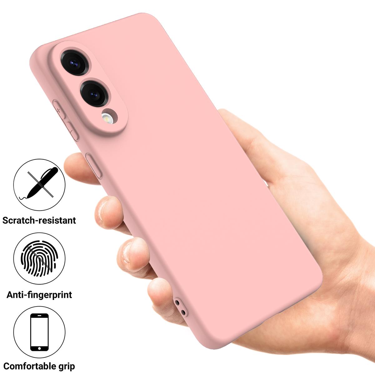 For Samsung Galaxy S25 Edge 5G Color Liquid Silicone Phone Case(Pink)