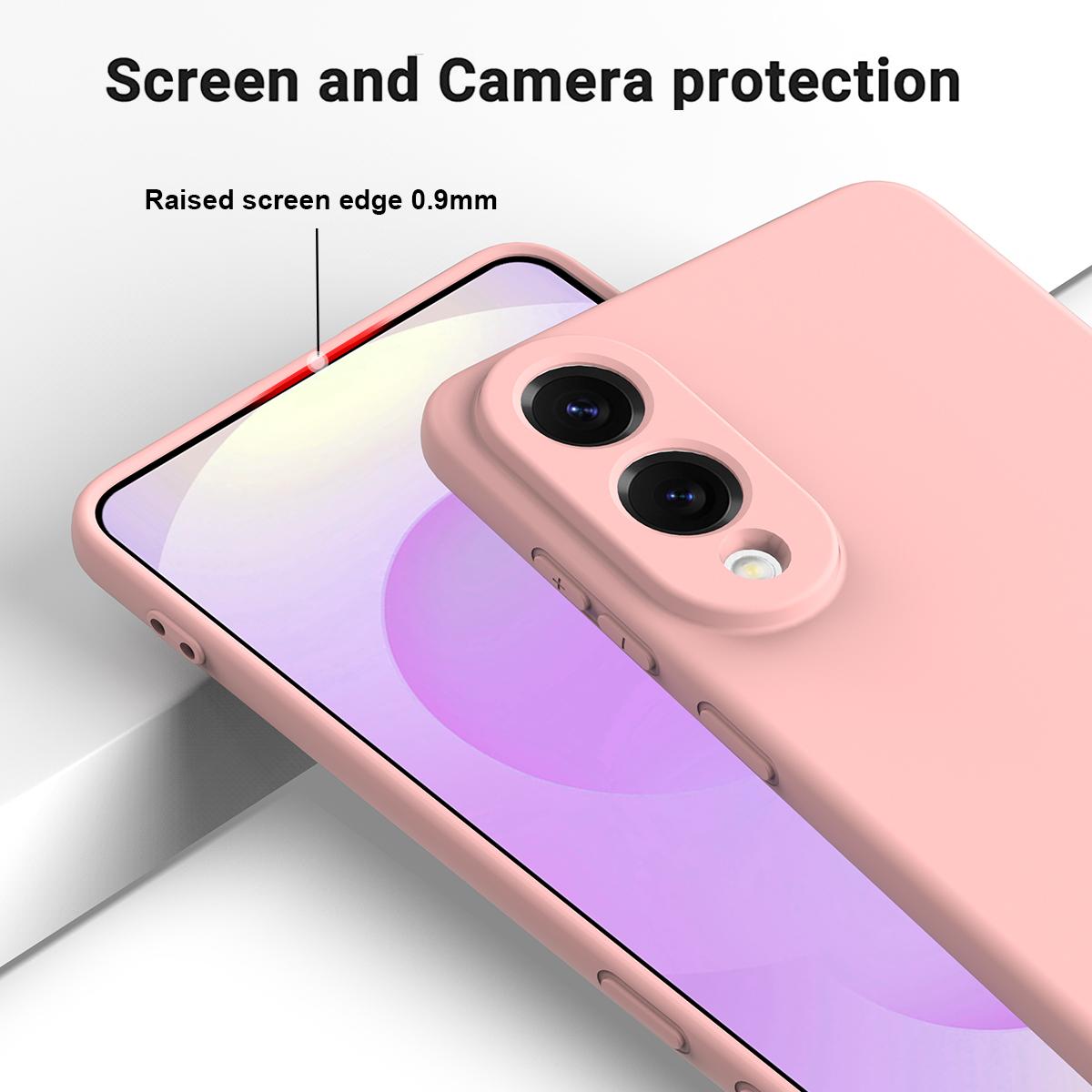 For Samsung Galaxy S25 Edge 5G Color Liquid Silicone Phone Case(Pink)