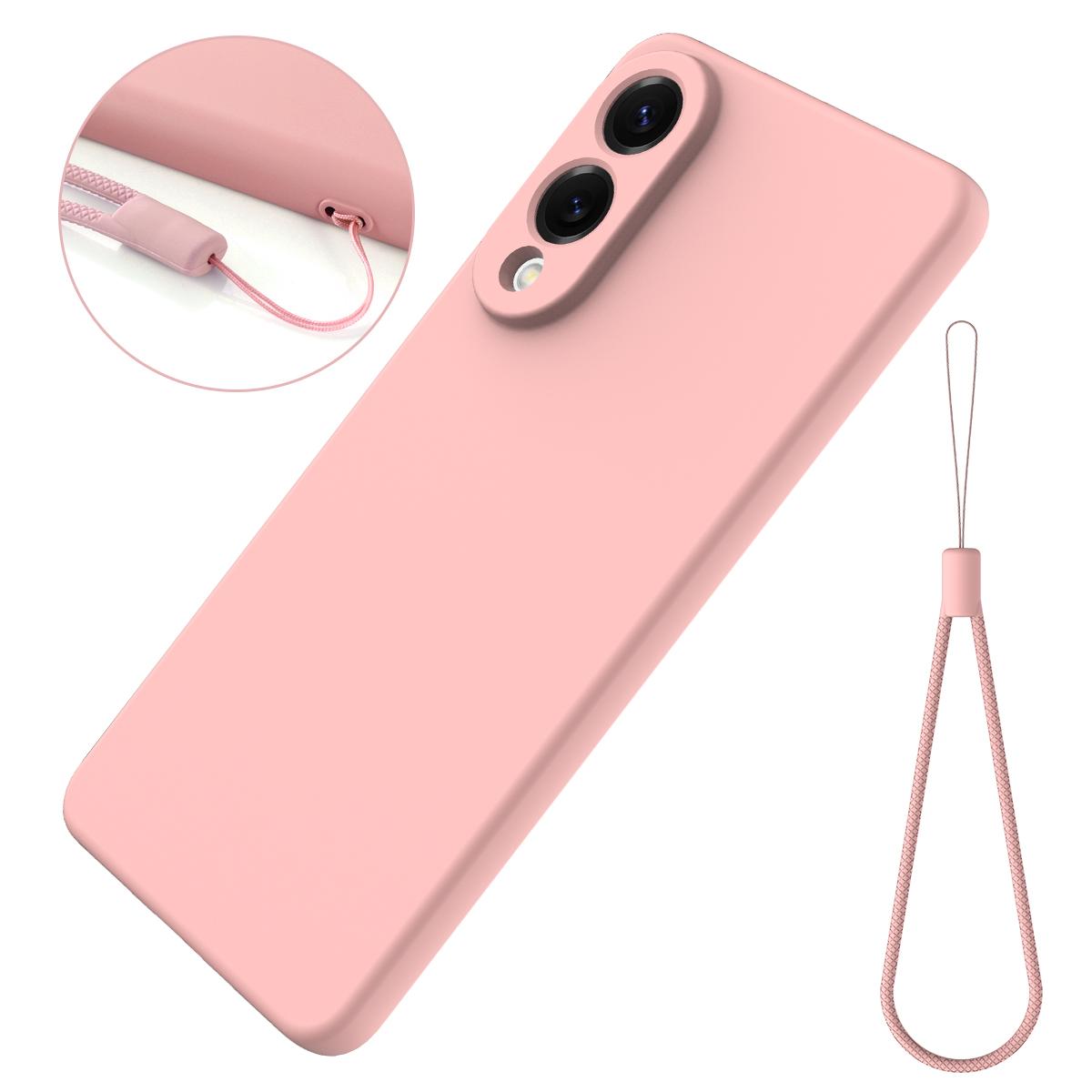 For Samsung Galaxy S25 Edge 5G Color Liquid Silicone Phone Case(Pink)