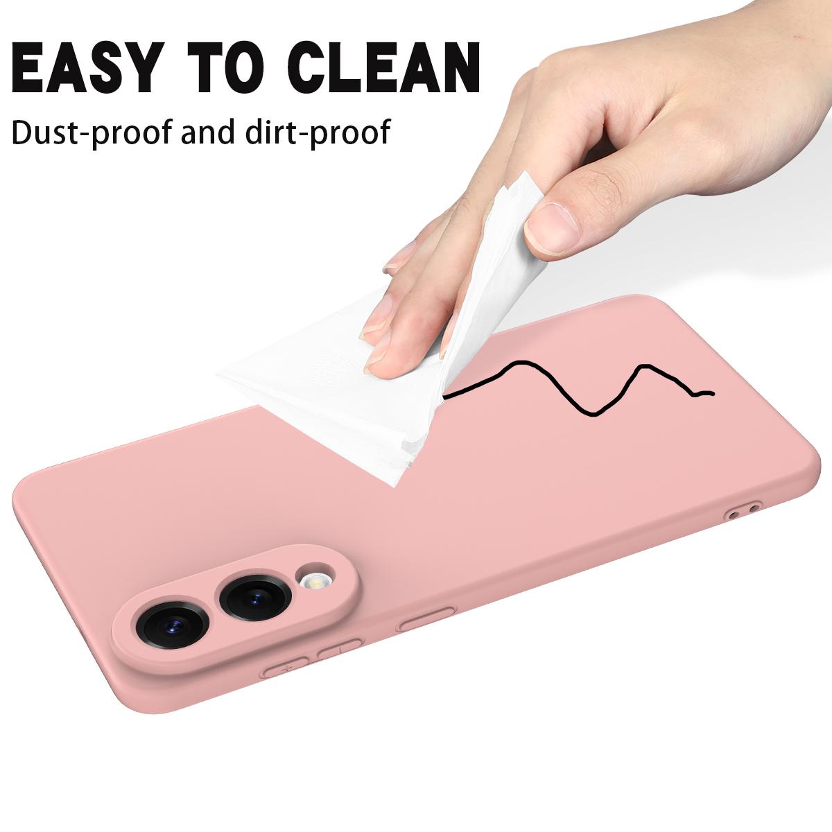For Samsung Galaxy S25 Edge 5G Color Liquid Silicone Phone Case(Pink)