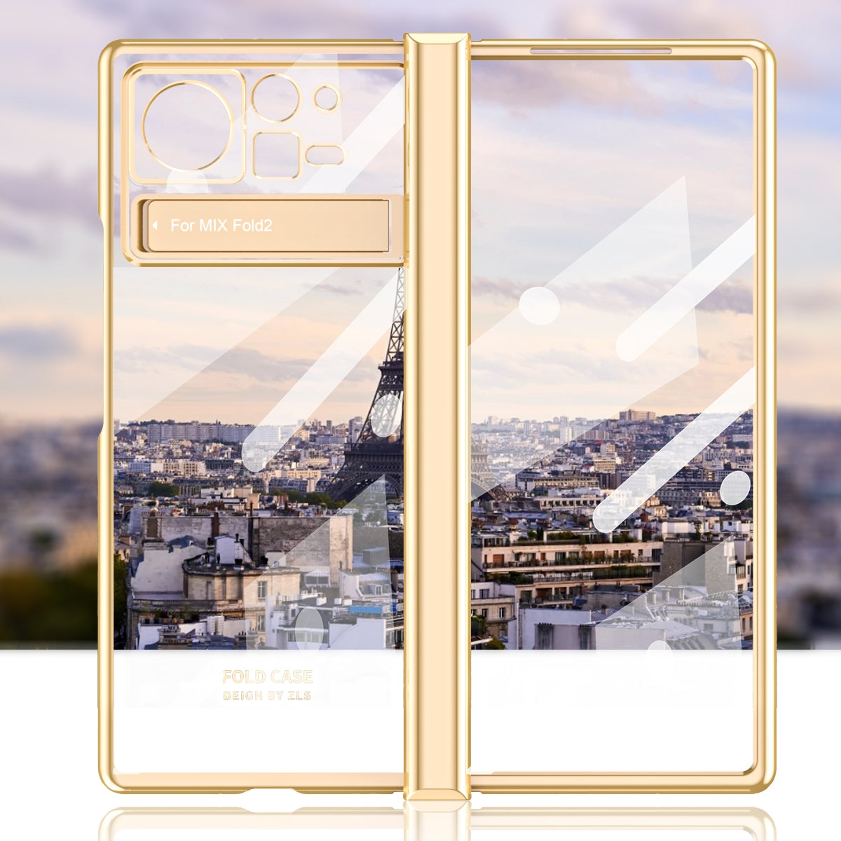 For Xiaomi Mix Fold 2 Electroplated Hinge Transparent Phone Case(Rose Gold)