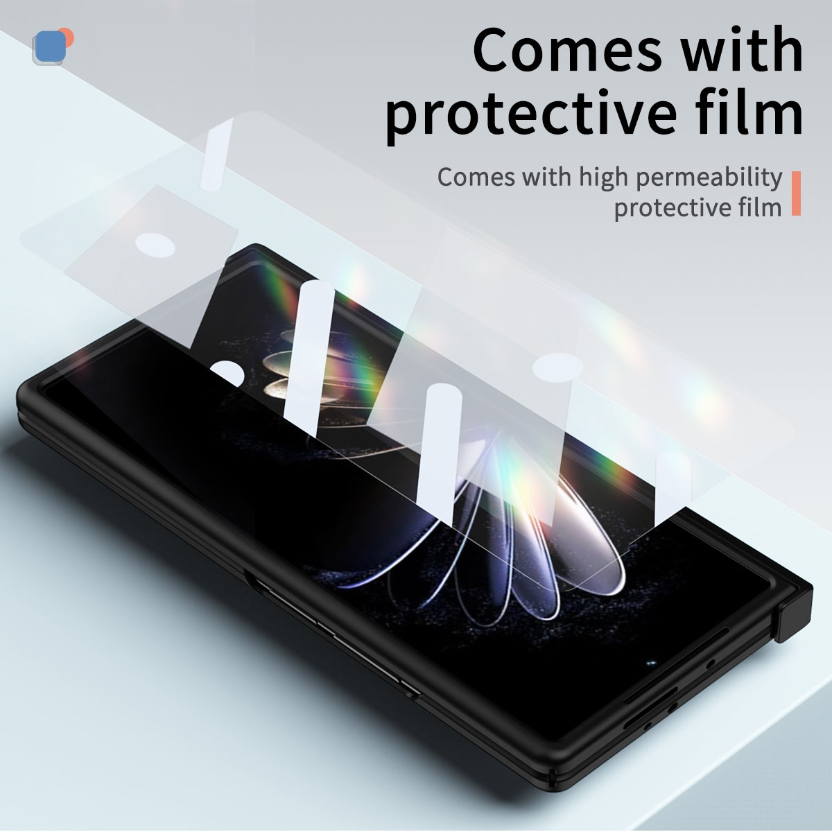 For Xiaomi Mix Fold 2 Hinge All-inclusive Magnetic Phone Case with Stand(Black)