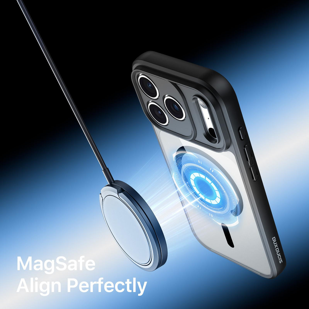 Compatible with iPhone 18 Pro Max DUX DUCIS Aimo Mag Series TPU + PC MagSafe Frosted Feel Phone Case - Black