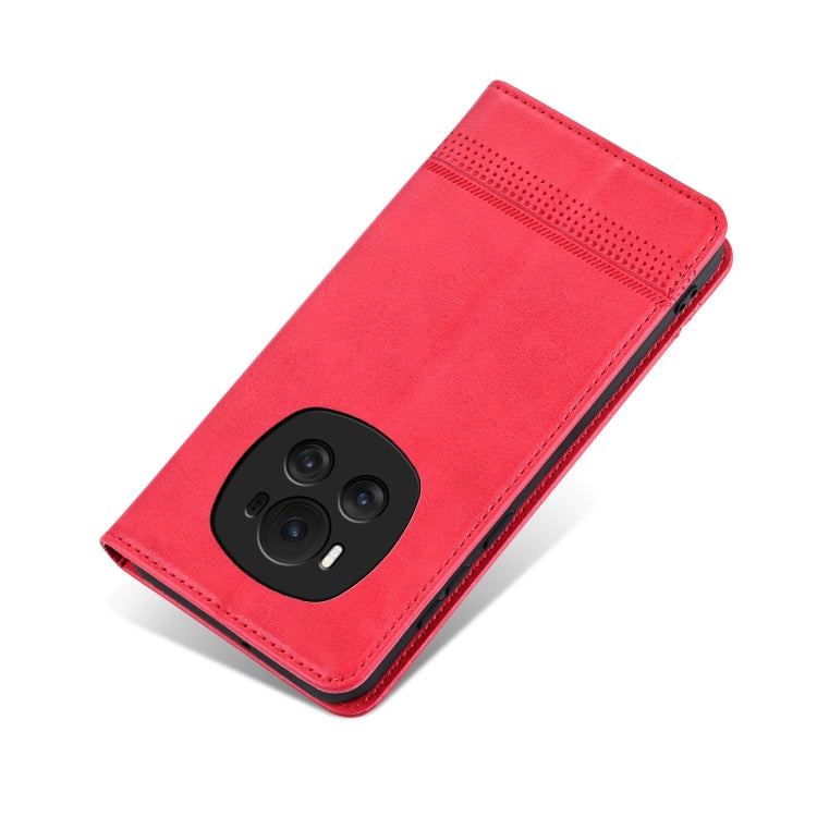 For Honor Magic6 AZNS Magnetic Calf Texture Flip Leather Phone Case(Red)