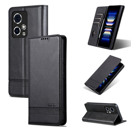 For Honor 90 GT AZNS Magnetic Calf Texture Flip Leather Phone Case(Black)