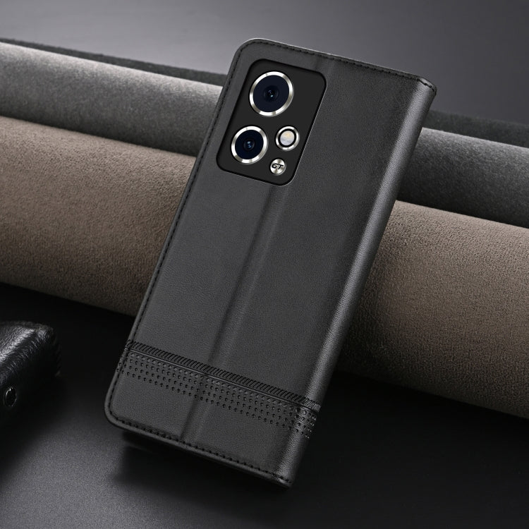 For Honor 90 GT AZNS Magnetic Calf Texture Flip Leather Phone Case(Black)