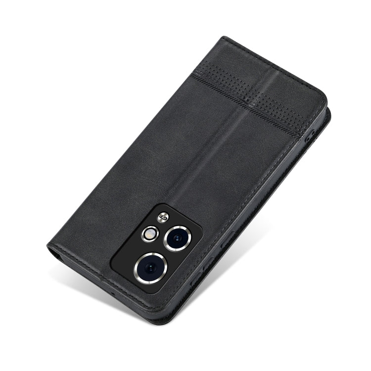 For Honor 90 GT AZNS Magnetic Calf Texture Flip Leather Phone Case(Black)