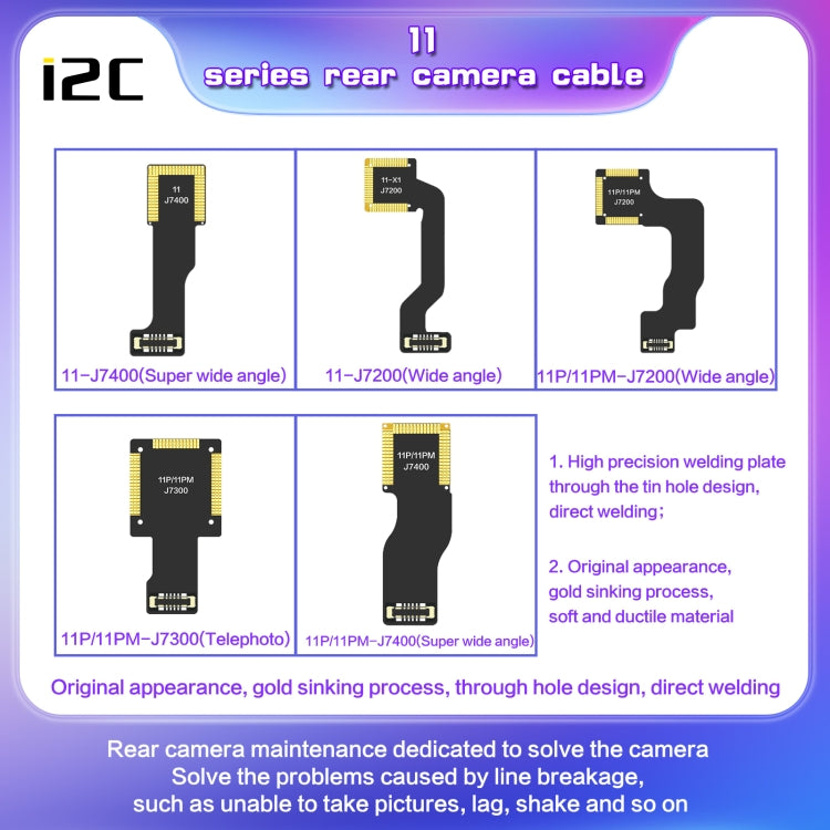 For iPhone 12 J10500 i2C Back Facing Wide Camera Cable