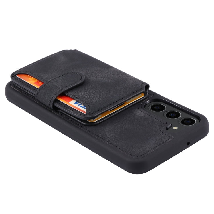 For Samsung Galaxy S24 5G Skin Feel Dream RFID Anti-theft PU Card Bag Phone Case(Black)
