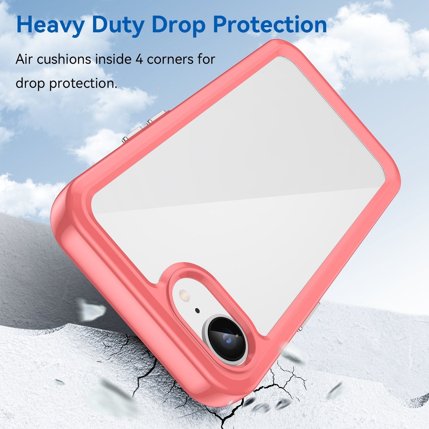 For iPhone 16e Colorful Series Acrylic + TPU Phone Case(Red)