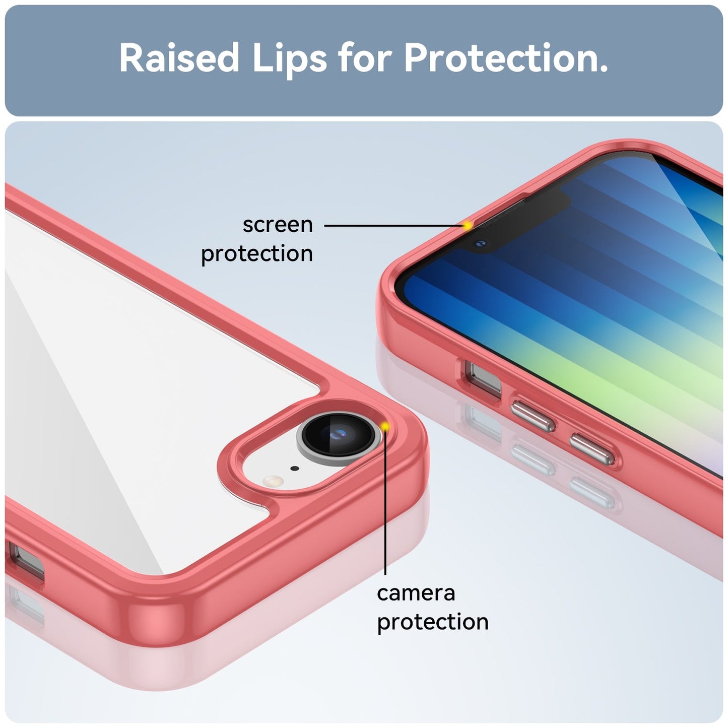 For iPhone 16e Colorful Series Acrylic + TPU Phone Case(Red)