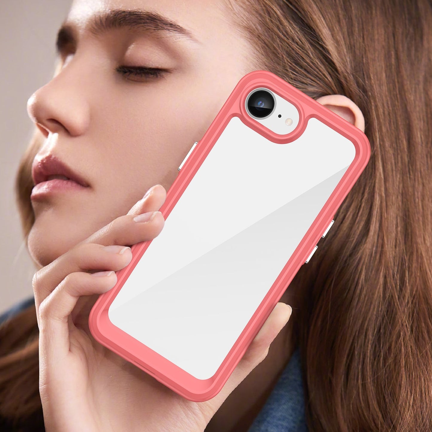 For iPhone 16e Colorful Series Acrylic + TPU Phone Case(Red)