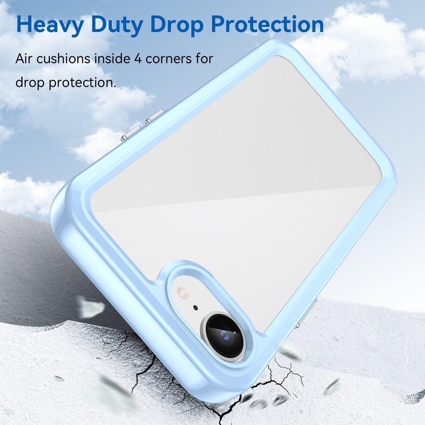 For iPhone 16e Colorful Series Acrylic + TPU Phone Case(Blue)