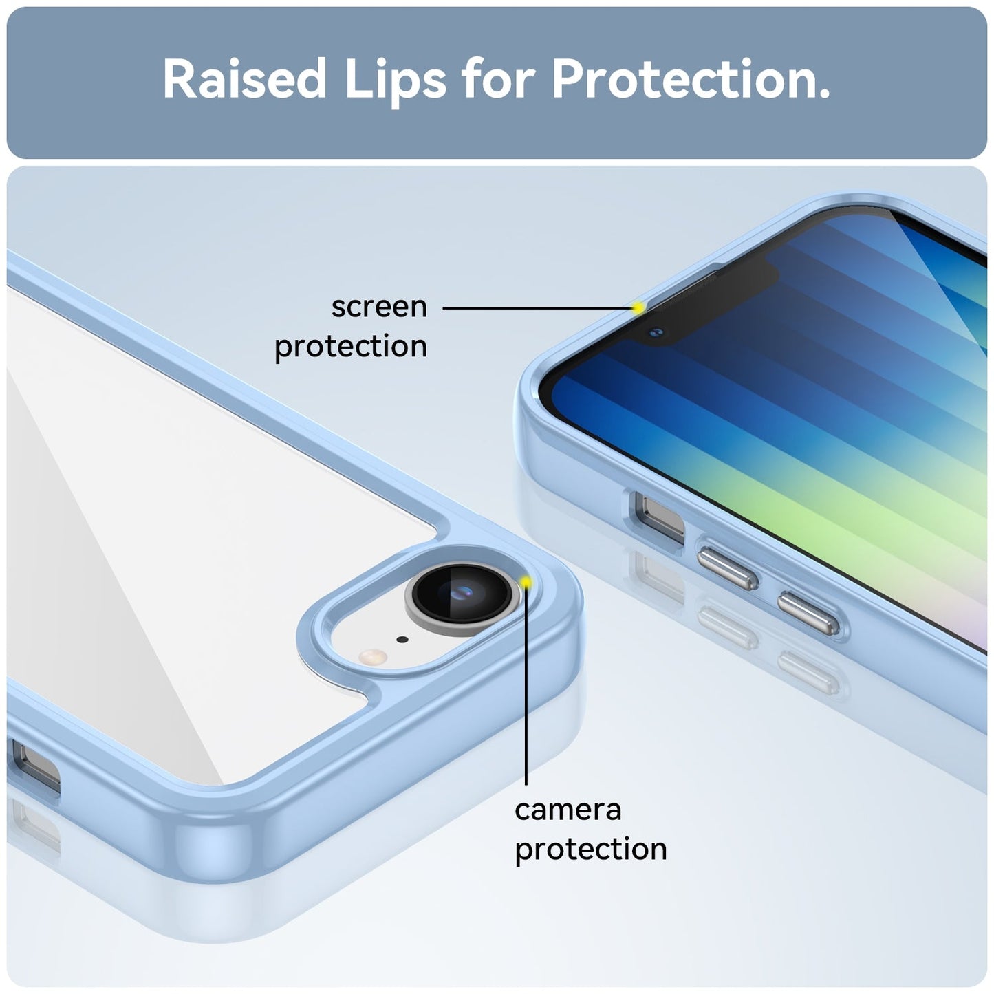 For iPhone 16e Colorful Series Acrylic + TPU Phone Case(Blue)