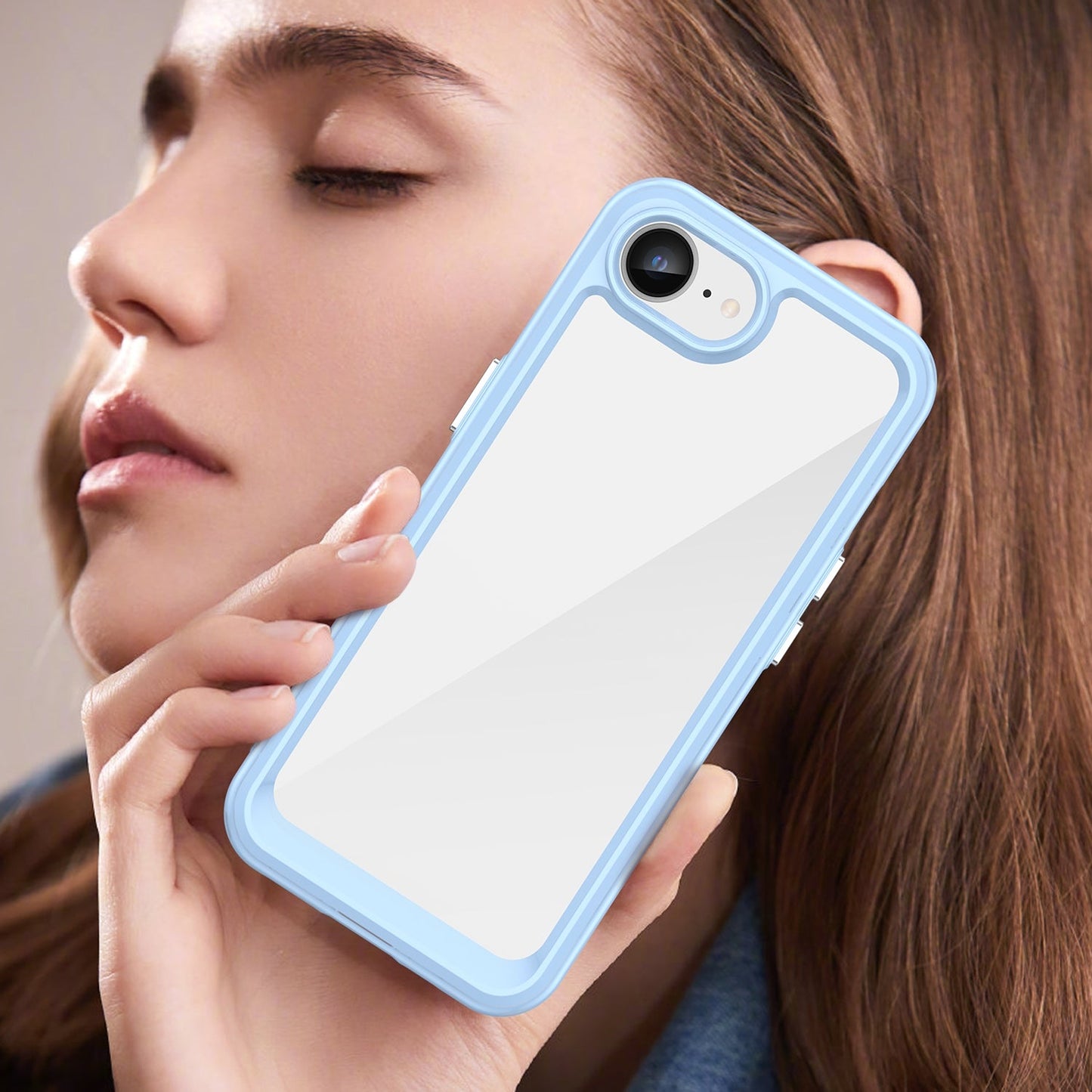 For iPhone 16e Colorful Series Acrylic + TPU Phone Case(Blue)