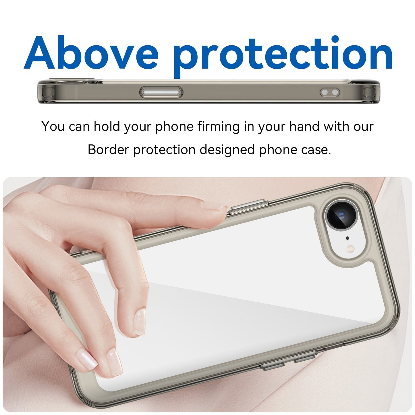 For iPhone 16e Colorful Series Acrylic + TPU Phone Case(Transparent Grey)