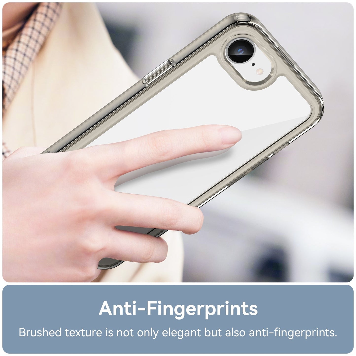 For iPhone 16e Colorful Series Acrylic + TPU Phone Case(Transparent Grey)