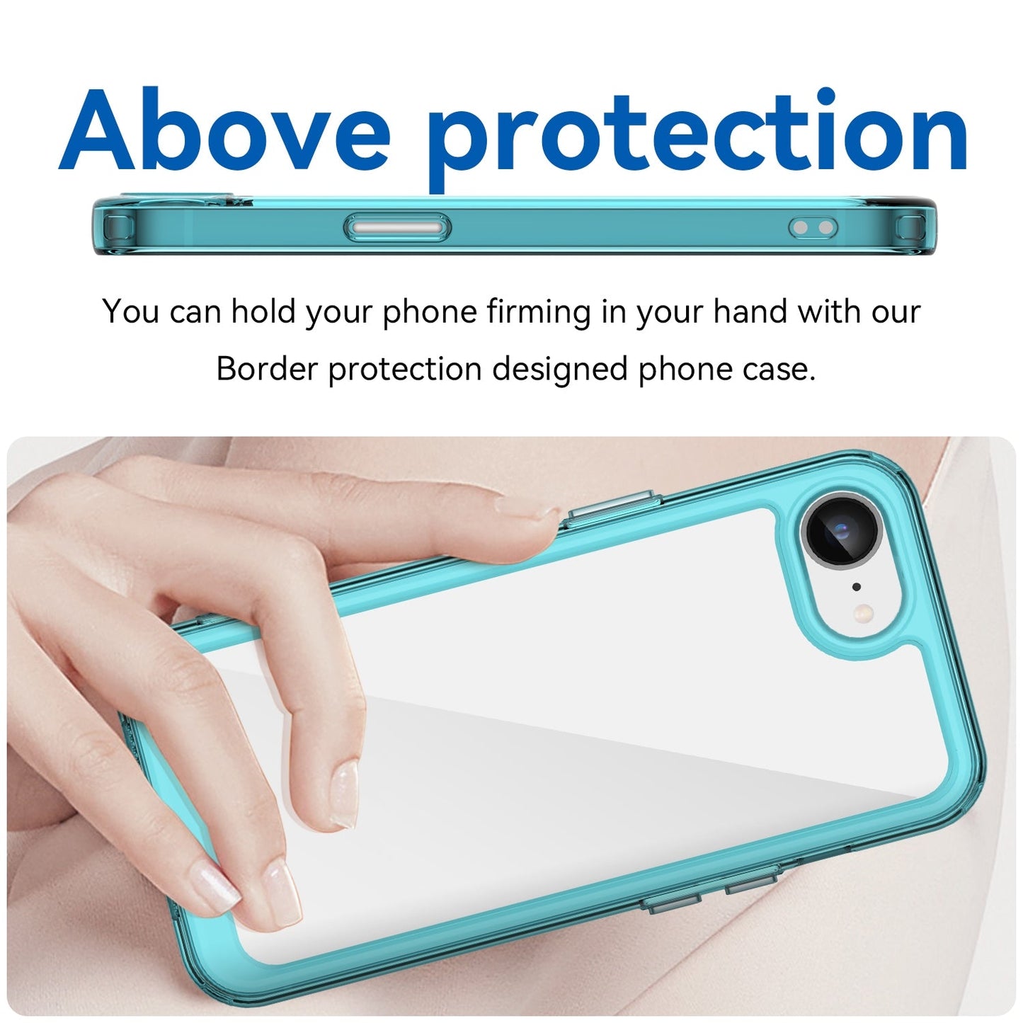 For iPhone 16e Colorful Series Acrylic + TPU Phone Case(Transparent Blue)