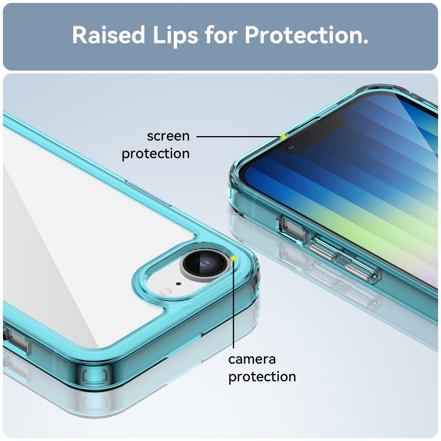 For iPhone 16e Colorful Series Acrylic + TPU Phone Case(Transparent Blue)