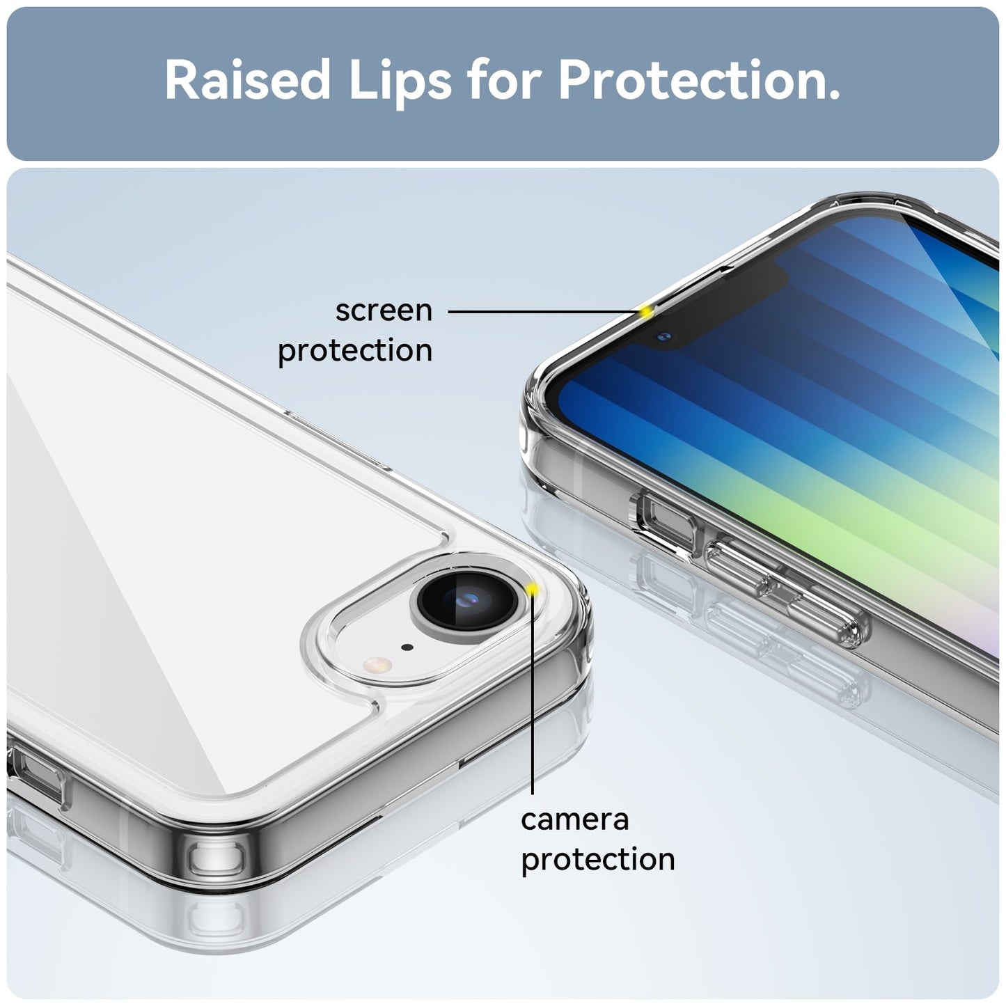 For iPhone 16e Colorful Series Acrylic + TPU Phone Case(Transparent)