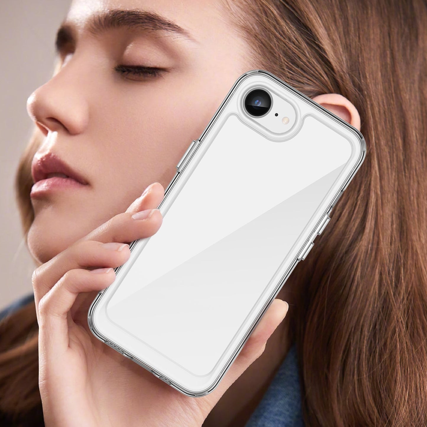 For iPhone 16e Colorful Series Acrylic + TPU Phone Case(Transparent)