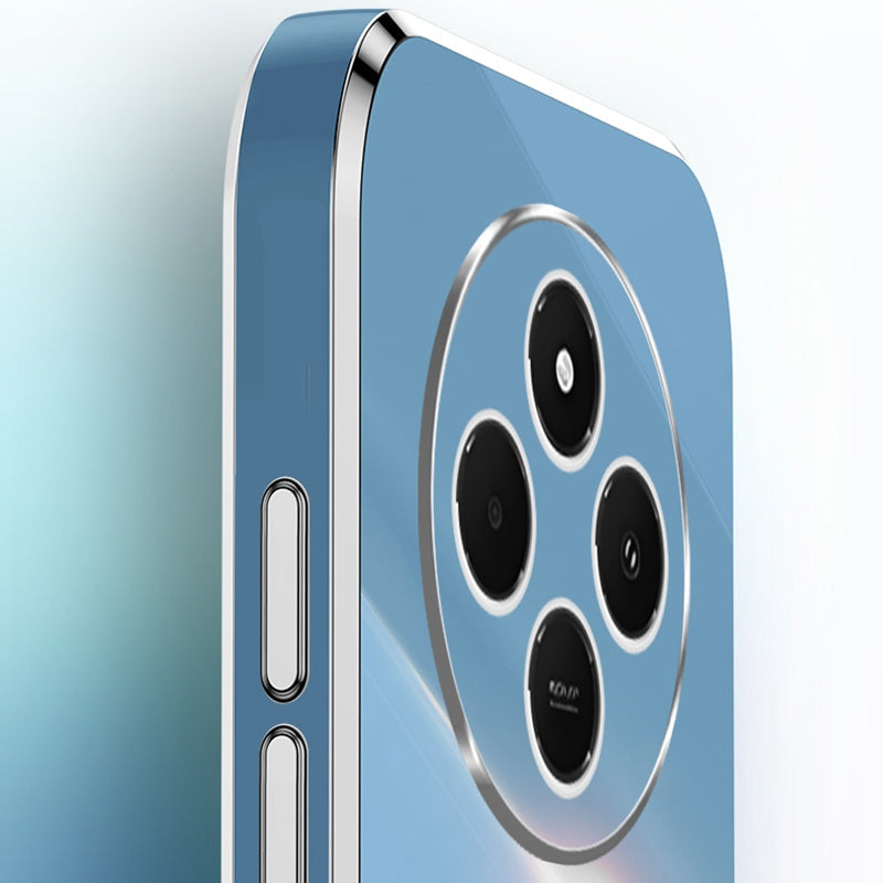 For Redmi 14C 4G XINLI Straight Edge 6D Electroplate TPU Phone Case with Ring Holder(Mint Green)