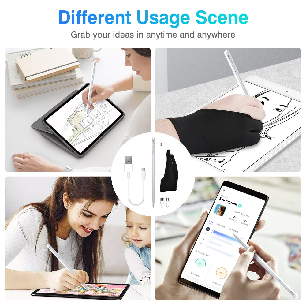 BP17-BL Type-C Universal Magnetic Bluetooth Stylus Pen(White)