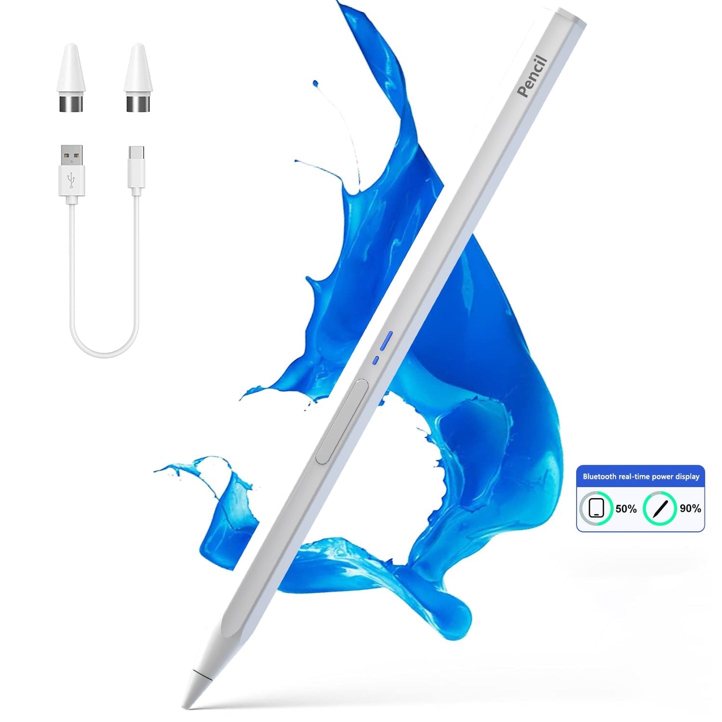 BP19-BL Type-C Universal Magnetic Hexagon Bluetooth Stylus Pen(White)