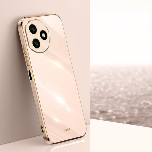 For Honor X50i+ 5G XINLI Straight Edge 6D Electroplate TPU Phone Case(Pink)