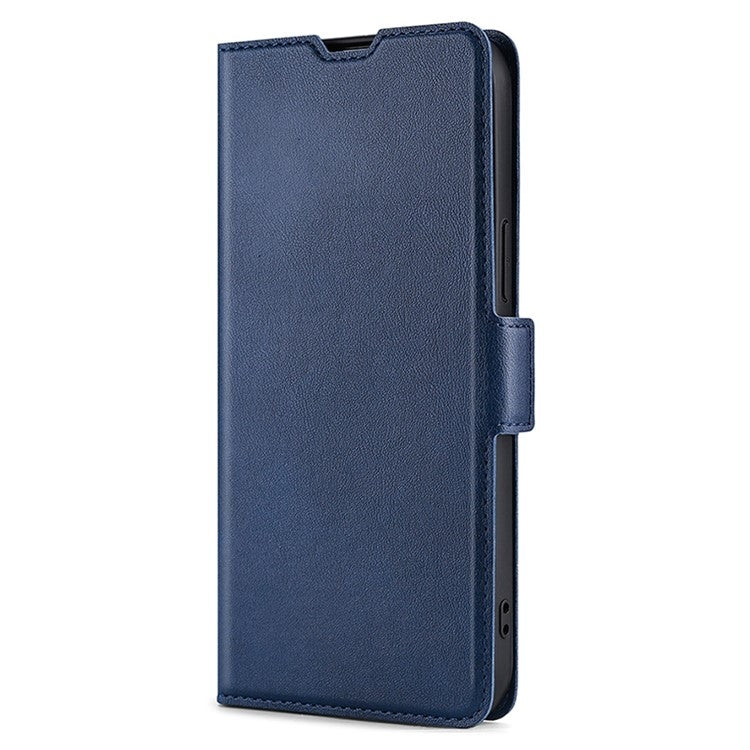 For Samsung Galaxy S24 5G Ultra-thin Voltage Side Buckle Horizontal Flip Leather Phone Case(Blue)