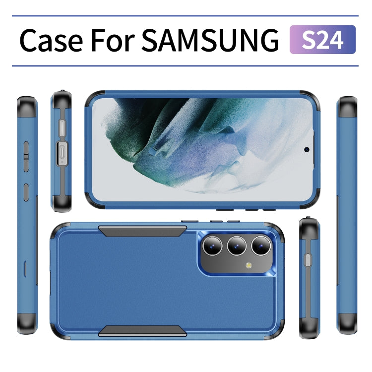 For Samsung Galaxy S24 5G TPU + PC Shockproof Protective Phone Case(Royal Blue + Black)