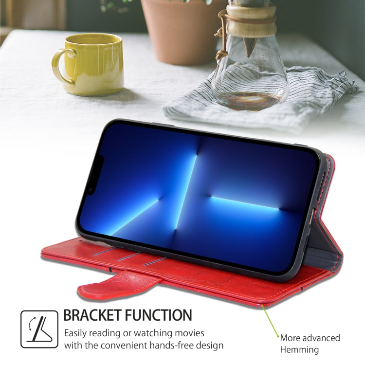 For Honor Magic6 Geometric Stitching Leather Phone Case(Red)