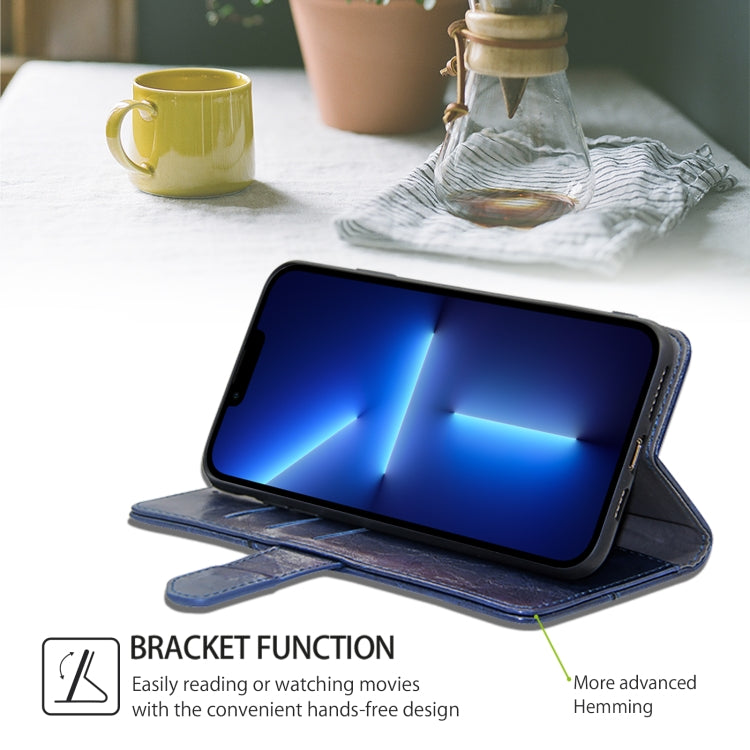 For Honor Magic6 Geometric Stitching Leather Phone Case(Blue)