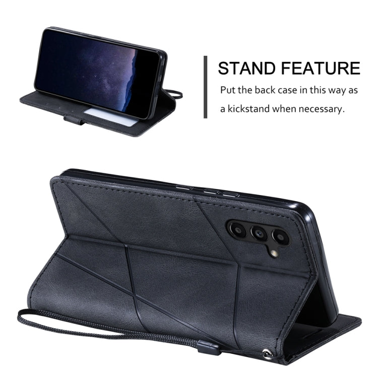 For Samsung Galaxy S24 5G Skin Feel Splicing Leather Phone Case(Black)