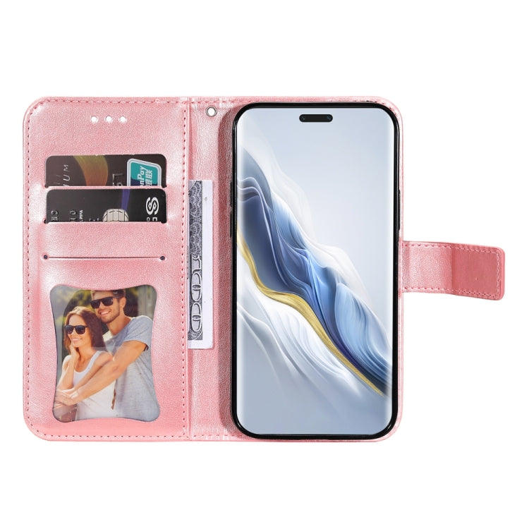 For Honor Magic6 Pro 7-petal Flowers Embossing Leather Phone Case(Rose Gold)