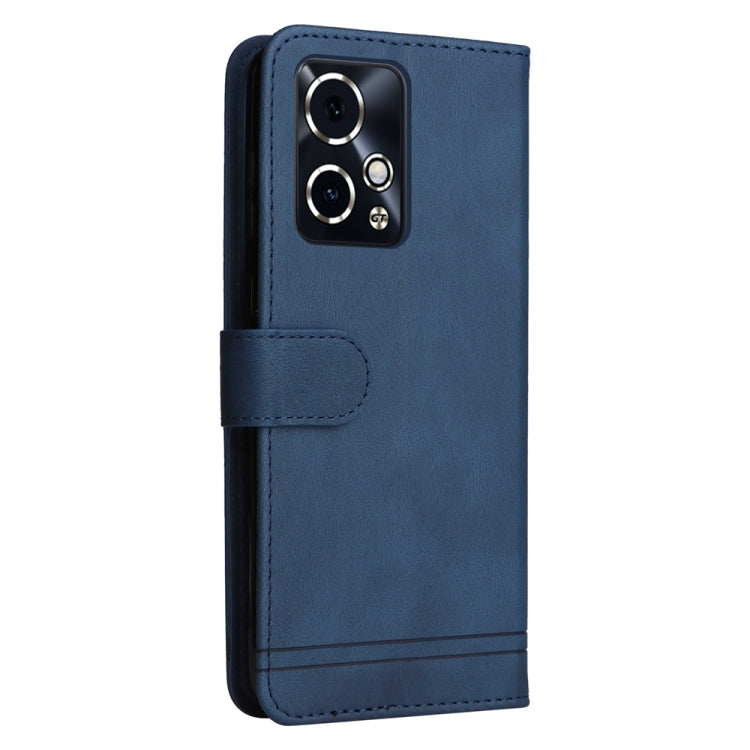 For Honor 90 GT Skin Feel Life Tree Metal Button Leather Phone Case(Blue)