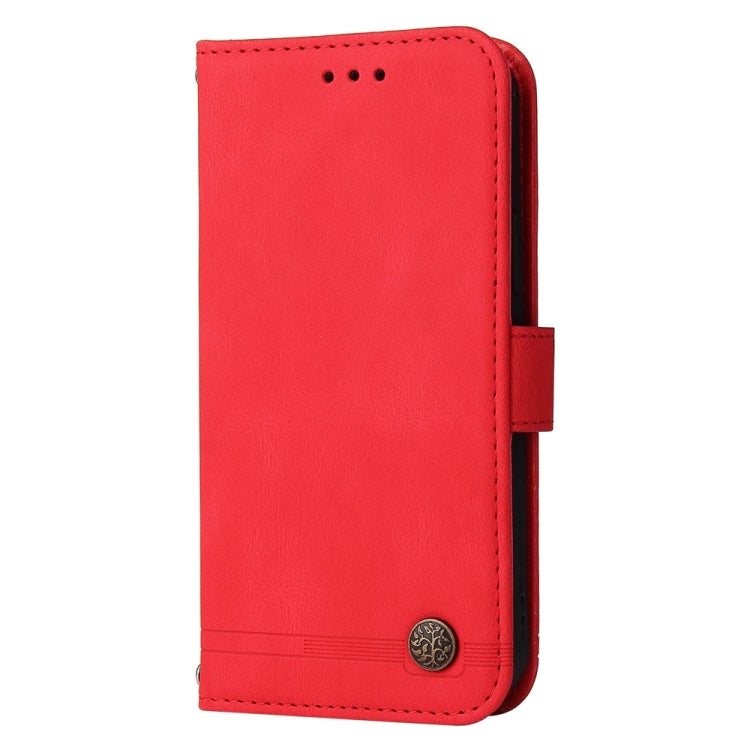 For Honor X8b Skin Feel Life Tree Metal Button Leather Phone Case(Red)