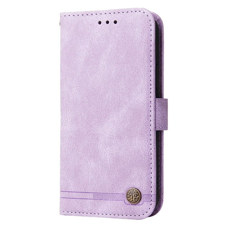 For Honor X8b Skin Feel Life Tree Metal Button Leather Phone Case(Purple)