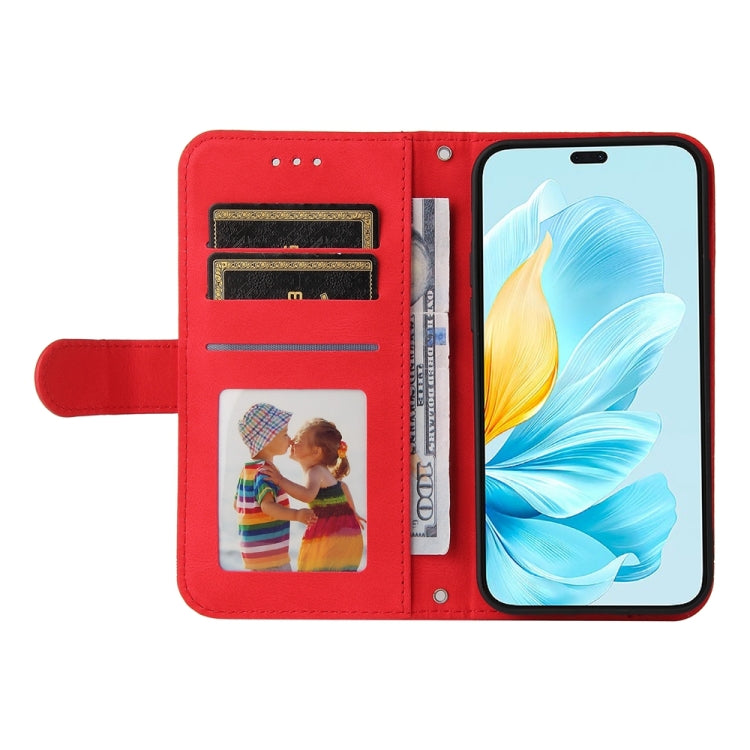 For Honor 200 Lite 5G Global Skin Feel Life Tree Metal Button Leather Phone Case(Red)