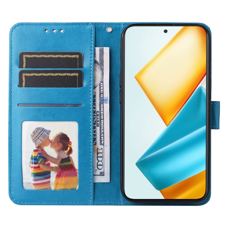 For Honor 90 GT Embossed Sunflower Leather Phone Case(Blue)