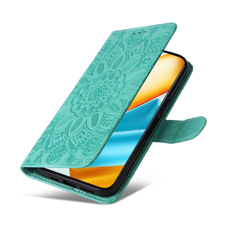 For Honor 90 GT Embossed Sunflower Leather Phone Case(Green)