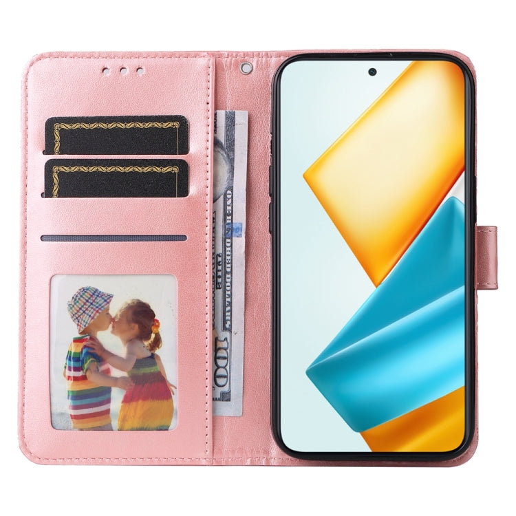 For Honor 90 GT Embossed Sunflower Leather Phone Case(Rose Gold)