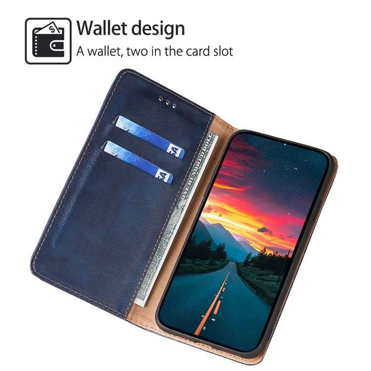 For Samsung Galaxy S24 5G Gloss Oil Solid Color Magnetic Leather Phone Case(Blue)