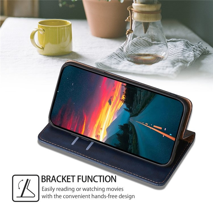 For Samsung Galaxy S24 5G Gloss Oil Solid Color Magnetic Leather Phone Case(Blue)