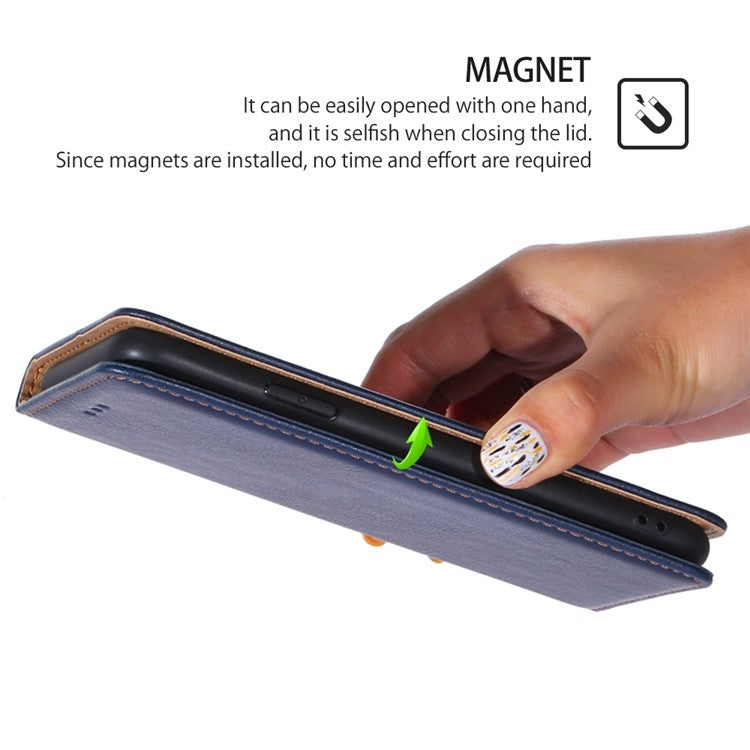 For Samsung Galaxy S24 5G Gloss Oil Solid Color Magnetic Leather Phone Case(Blue)